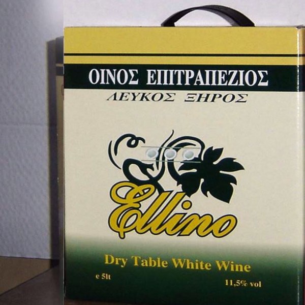 «Ellino» Επιτραπέζιος Οίνος Λευκός Ξηρός, Ασκός 5lt